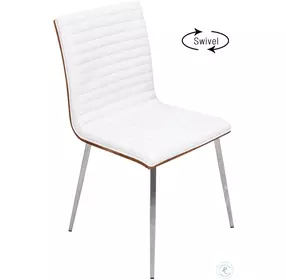 Mason Walnut And Off White Swivel Chair Set of 2