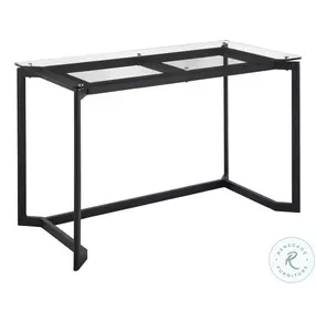 Masters Black Steel And Clear Glass Office Desk
