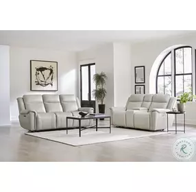 Caspian Whisper Ivory Zero Gravity Power Reclining Living Room Set with Power Headrest