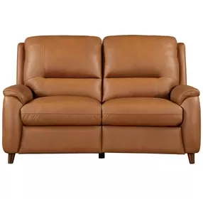 Austin Caramel Cream Leather 64" Power Reclining Loveseat