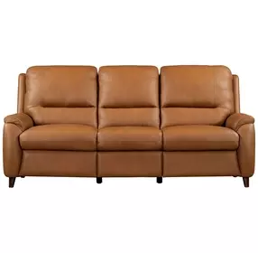 Austin Caramel Cream Leather 86" Power Reclining Sofa