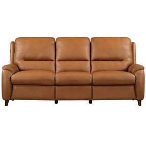 Avenleigh Caramel Cream Leather 86" Power Reclining Sofa