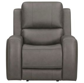 Alpine Autumn Fog Leather Zero Gravity Power Recliner with USB Charging
