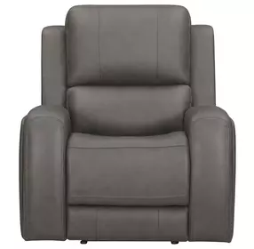 Belmont Autumn Fog Leather Zero Gravity Power Recliner with USB Charging