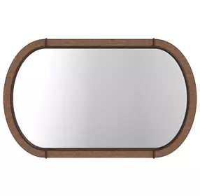 Verge Handcrafted Walnut Oval Mirror