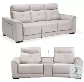 Mia Bella Light Grey Power Reclining Living Room Set