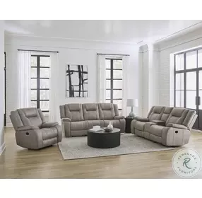Finn Desert Taupe Performance Fabric Reclining Living Room Set