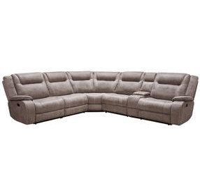 Blake Desert Taupe 6 Piece Performance Fabric Modular Reclining Sectional