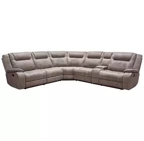 Blake Desert Taupe 6 Piece Performance Fabric Modular Reclining Sectional