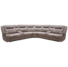 Blake Desert Taupe Performance Fabric 7 Piece Modular Reclining Sectional