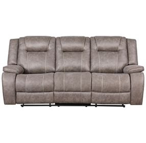 Blake Desert Taupe Performance Fabric Reclining Sofa