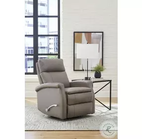 Brindleton Graphite Leather Swivel Glider Recliner