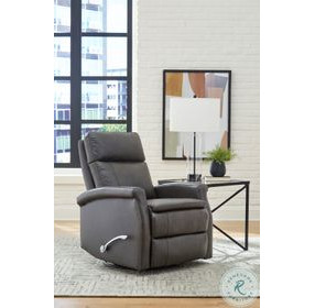 Brindleton Raven Leather Swivel Glider Recliner