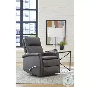 Brindleton Raven Leather Swivel Glider Recliner