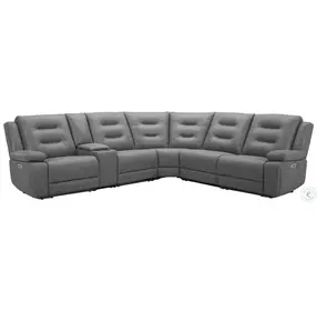 Briarwood Tahoe Charcoal 6 Piece Modular Power Reclining Sectional with Power Headrests
