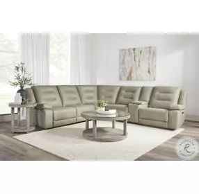 Briarwood Tahoe Fog 6 Piece Performance Fabric Modular Power Reclining Sectional with Power Headrests