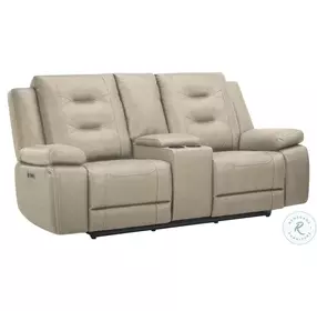 Briarwood Tahoe Fog Performance Fabric Power Reclining Console Loveseat