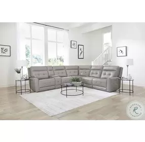 Glendale Pewter 6 Piece Zero Gravity Modular Power Reclining Sectional
