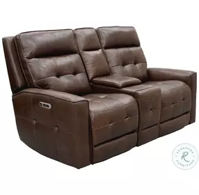 Glendale Acorn Zero Gravity Power Reclining Console Loveseat with Power Headrest