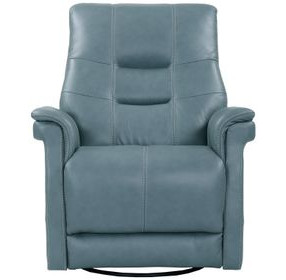 Carnegie Verona Azure Power Cordless Swivel Glider Recliner with Power Headrest