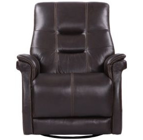 Carnegie Verona Coffee Power Cordless Swivel Glider Recliner with Power Headrest