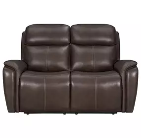 Cascade Auburn Leather 61" Power Reclining Loveseat