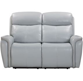 Cascade Seamist Grey Power Reclining Loveseat With Power Headrest