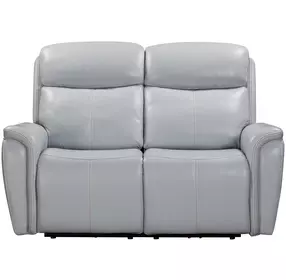 Cascade Seamist Grey 63" Power Reclining Loveseat With Power Headrest