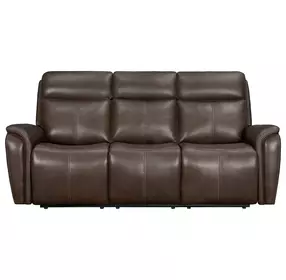 Cascade Auburn Leather 83" Power Reclining Sofa