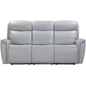 Cascade Seamist Grey 87" Power Reclining Sofa With Power Headrest