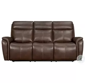 Riverton Auburn Leather Power Reclining Sofa