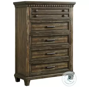 Windom Smoky Walnut 5 Drawer Chest