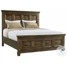 Windom Smoky Walnut King Storage Platform Bed