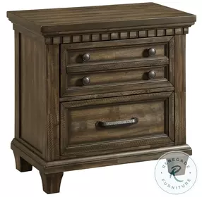Windom Smoky Walnut 2 Drawer Nightstand