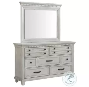 Windom Antique White 7 Drawer Dresser And Mirror