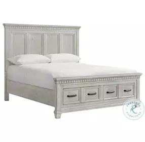 Windom Antique White King Storage Platform Bed