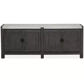 Plum Creek Ravenwood Black and White 70" Marble Top TV Stand