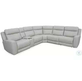 Carrith Stone Leather 6 Piece Modular Power Reclining Sectional