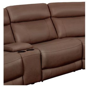 Calgary Autumn Umber Leather Armless Power Recliner
