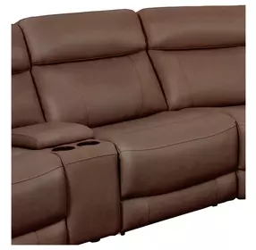 Calgary Autumn Umber Leather Armless Power Recliner