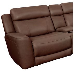 Calgary Autumn Umber Leather LAF Power Recliner