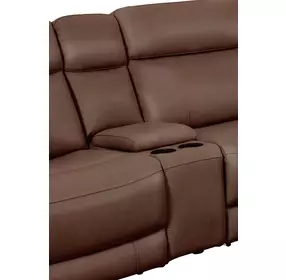 Calgary Autumn Umber Leather Console