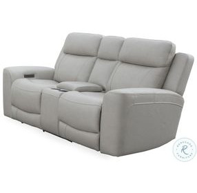 Carrith Stone Leather Power Reclining Console Loveseat