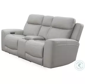 Carrith Stone Leather Power Reclining Console Loveseat