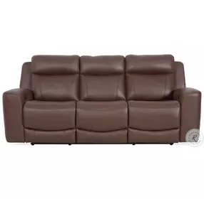 Carrith Autumn Umber Leather Power Reclining Sofa