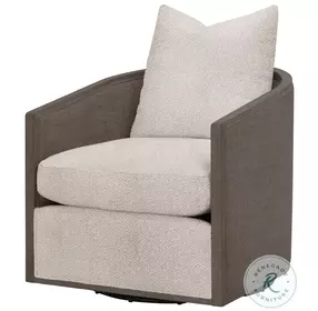 McGuire LiveSmart Gellar Jute And Matte Brown Swivel Club Chair