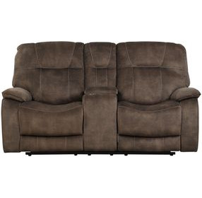 Cooper Shadow Brown Manual Reclining Console Loveseat