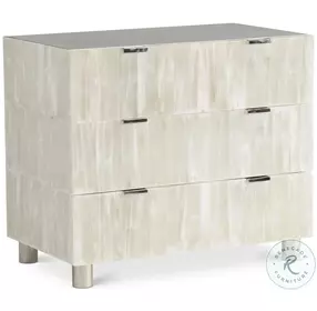 Salka Selenite Crystals And White Lacquer Nightstand