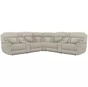 Dalton Lucky Fawn Performance Fabric 7 Piece Modular Power Reclining Sectional