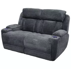 Dalton Lucky Charcoal 65" Power Reclining Loveseat